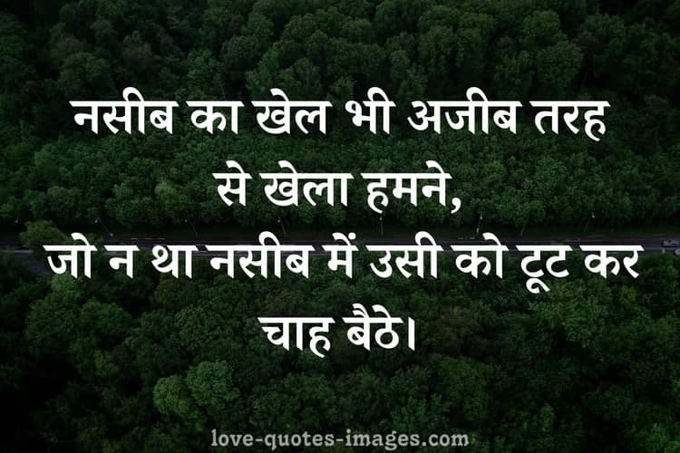 naseeb shayari status in hindi